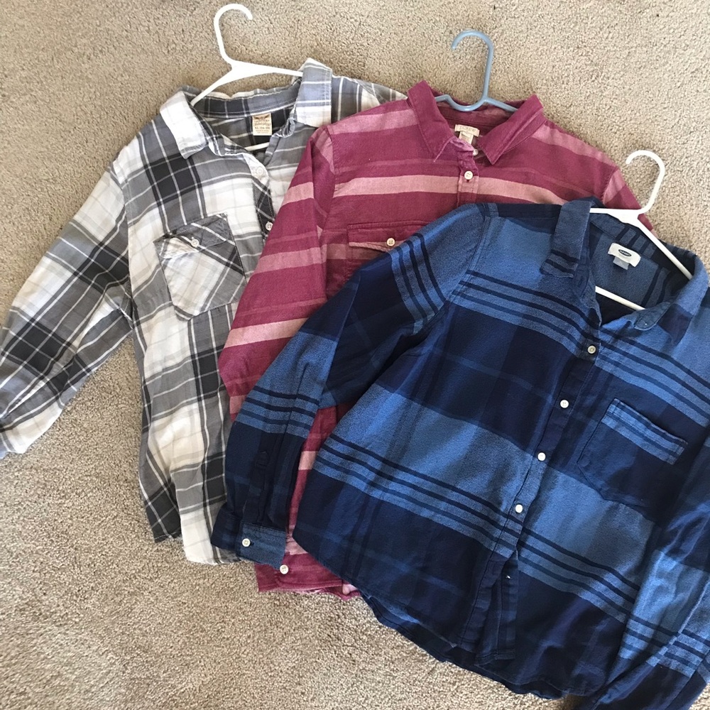 3 button down shirts